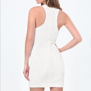 Bebe Sequin Racerback Dress in White